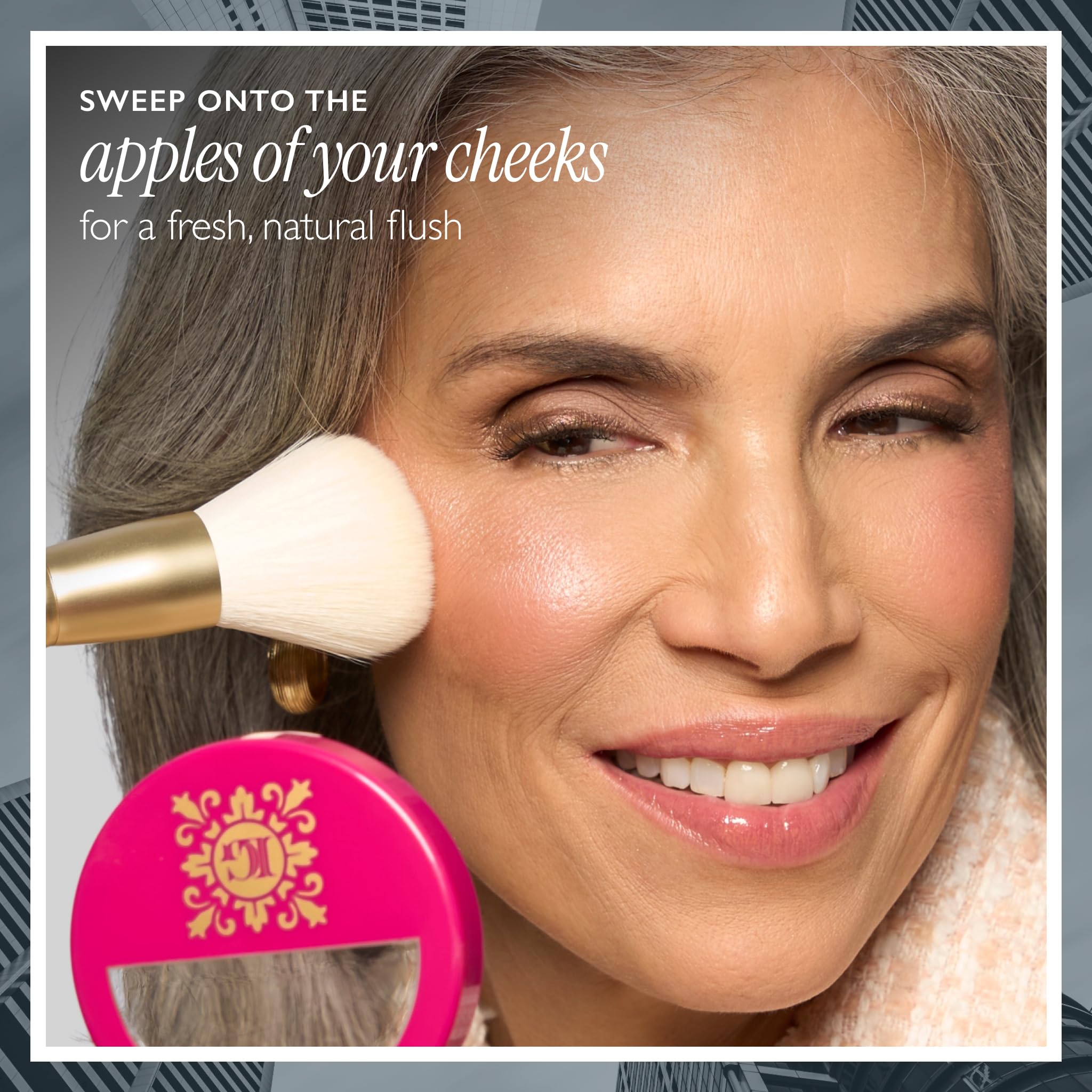 LAURA GELLER NEW YORK brush applying blush for lift and even color