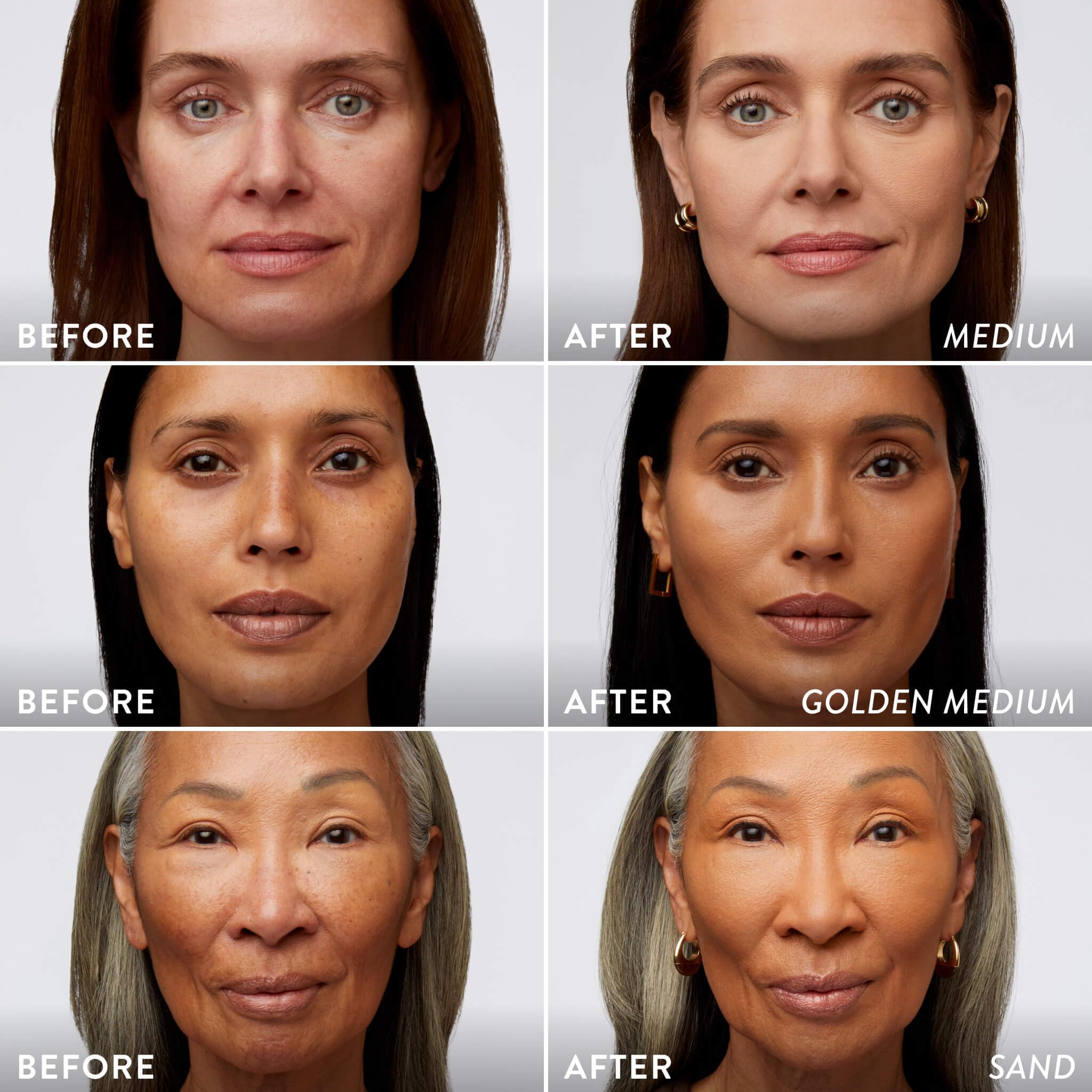 LAURA GELLER NEW YORK model wearing foundation in natural light showing matte, breathable finish
