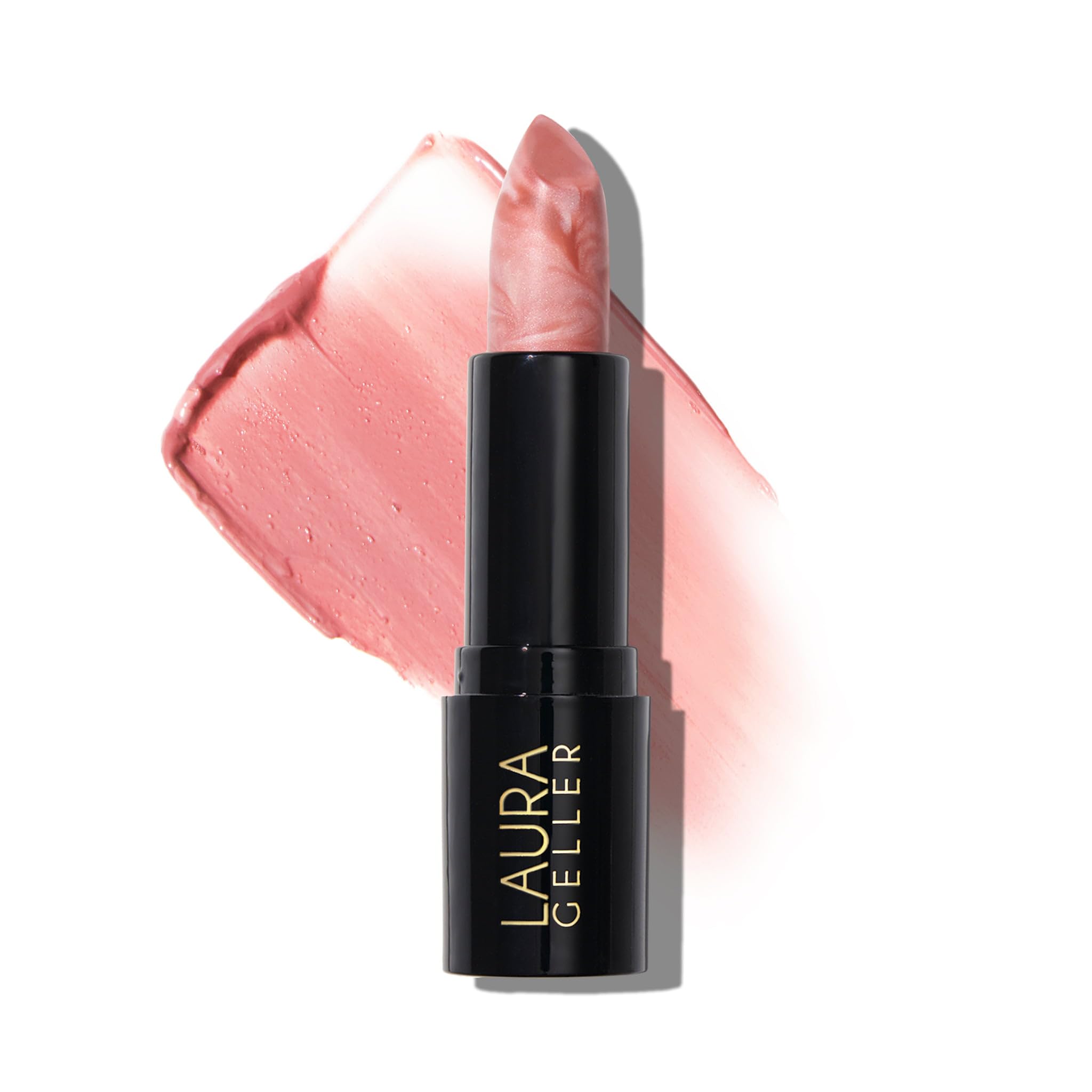 LAURA GELLER NEW YORK front view of lipstick showing marble swirls and elegant finish