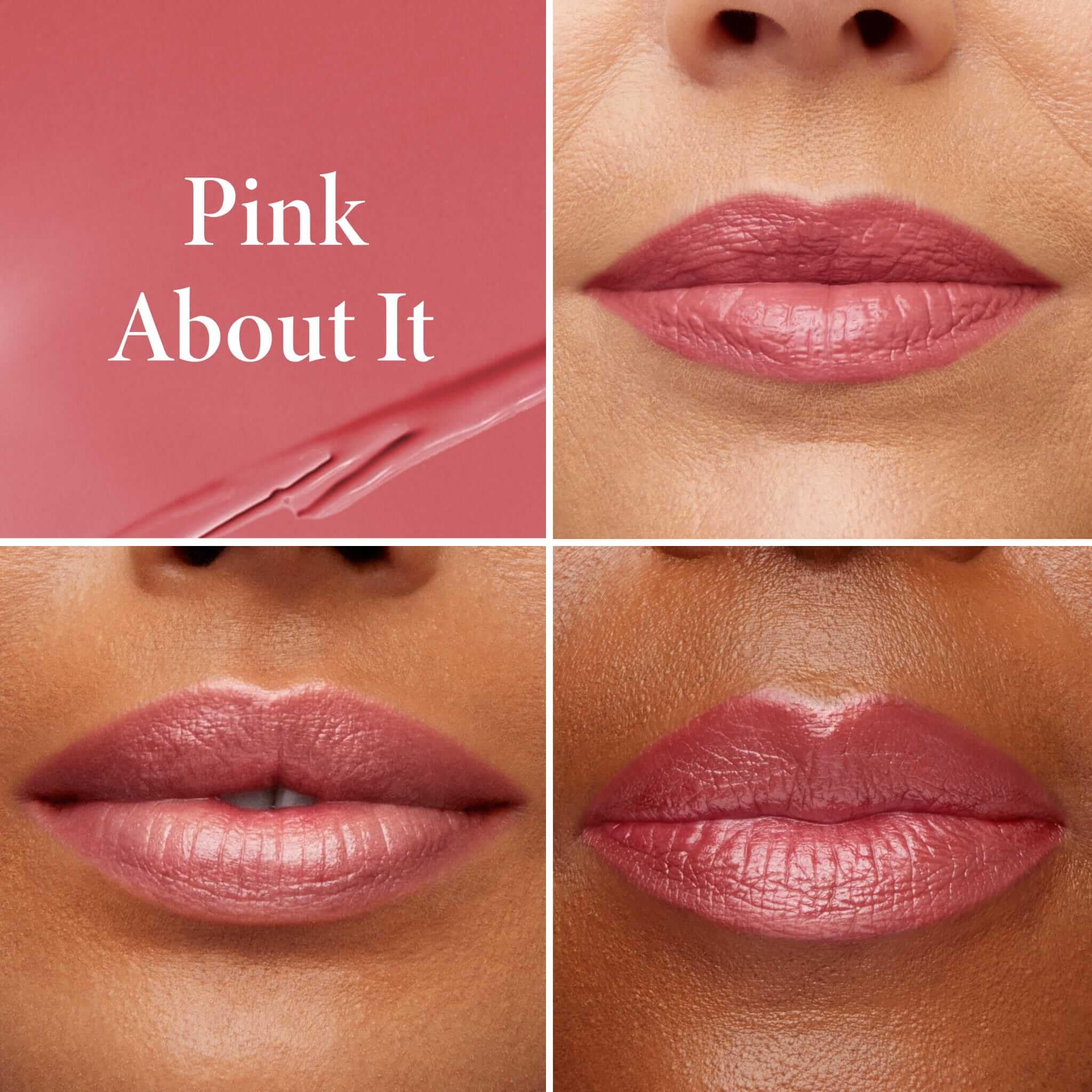LAURA GELLER NEW YORK swatch on lips demonstrating buildable pink tint and natural shine