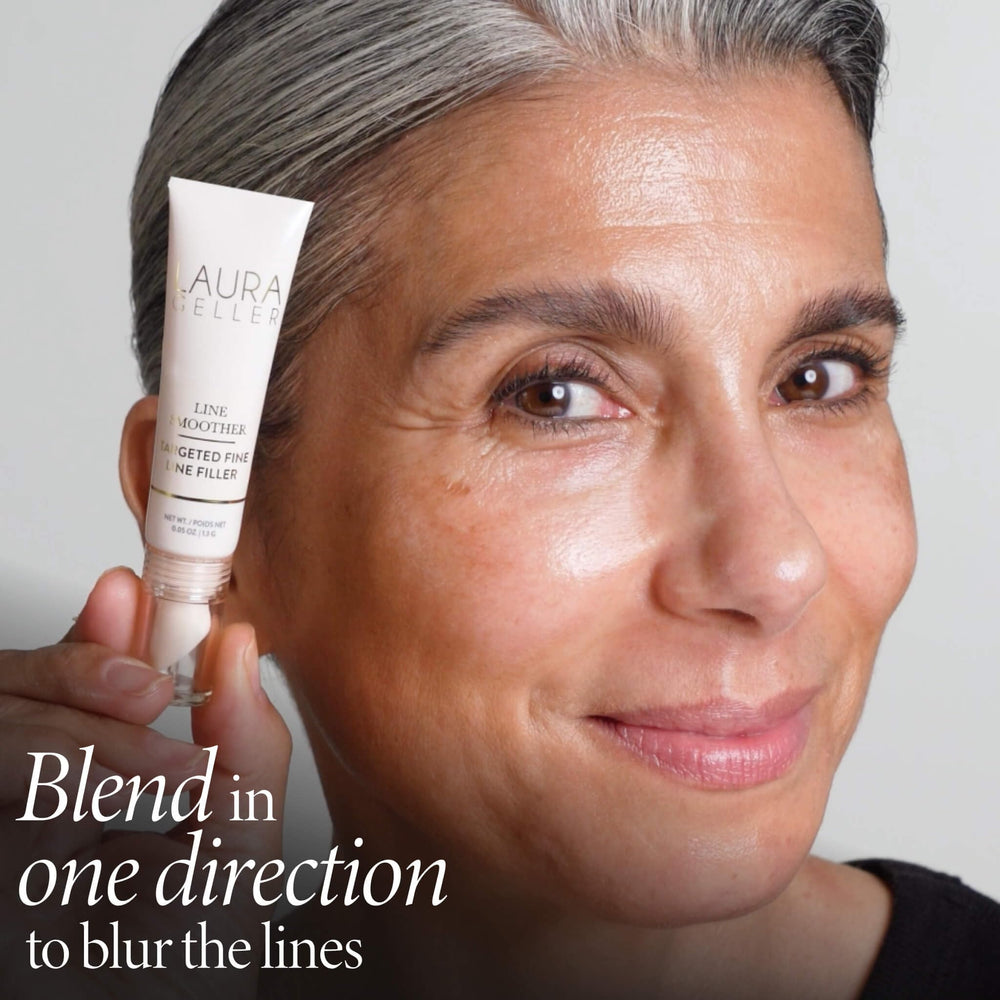 LAURA GELLER NEW YORK applying primer to eye area to reduce fine lines