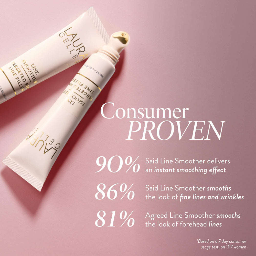 LAURA GELLER NEW YORK cream on finger demonstrating easy spreadability and smoothing