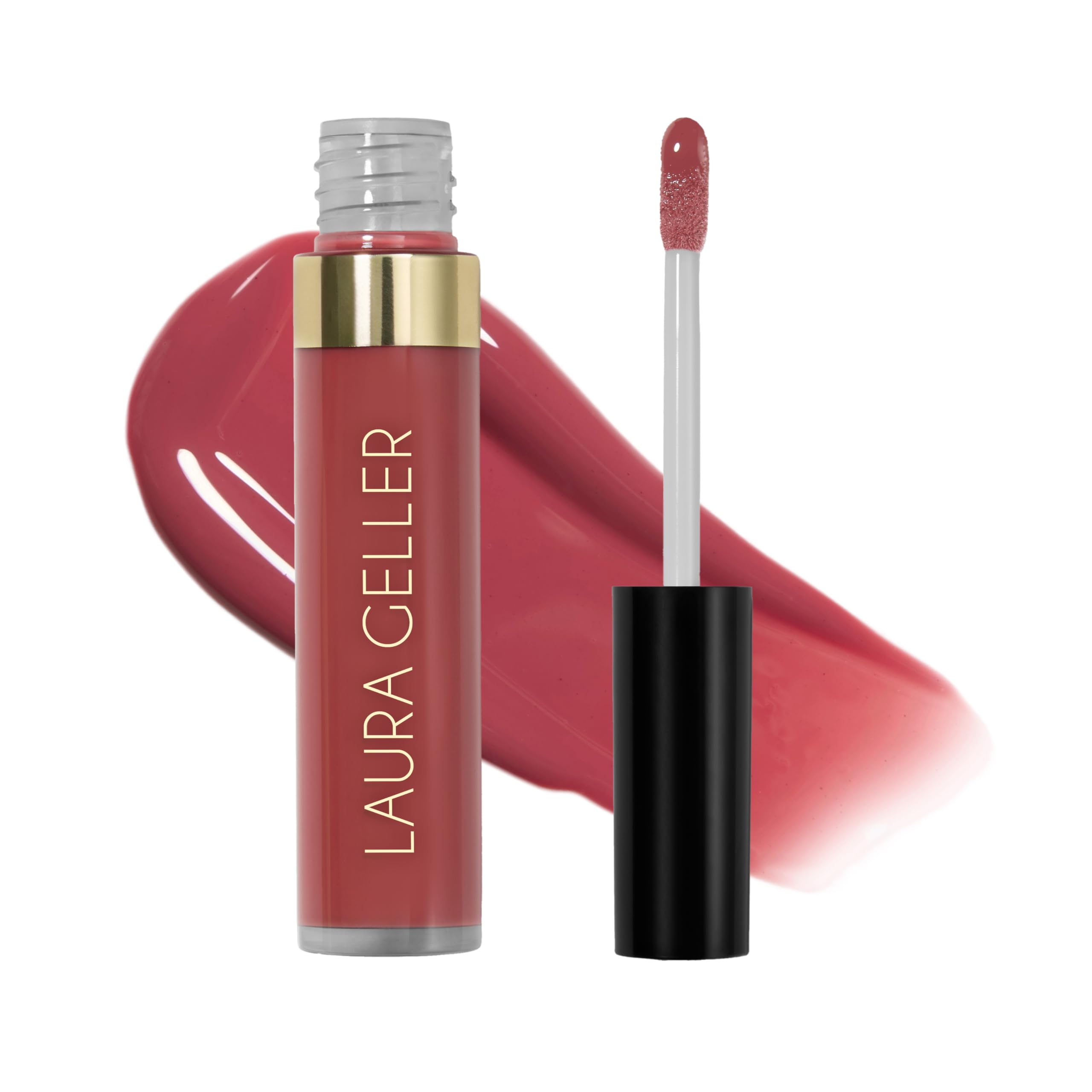 LAURA GELLER NEW YORK front packaging showing glossy Rhubarb Crumble, clear branding and shade