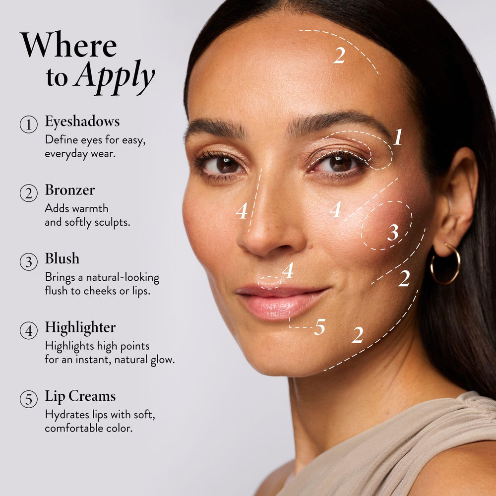 LAURA GELLER cheek cream being blended for natural-looking finish benefit