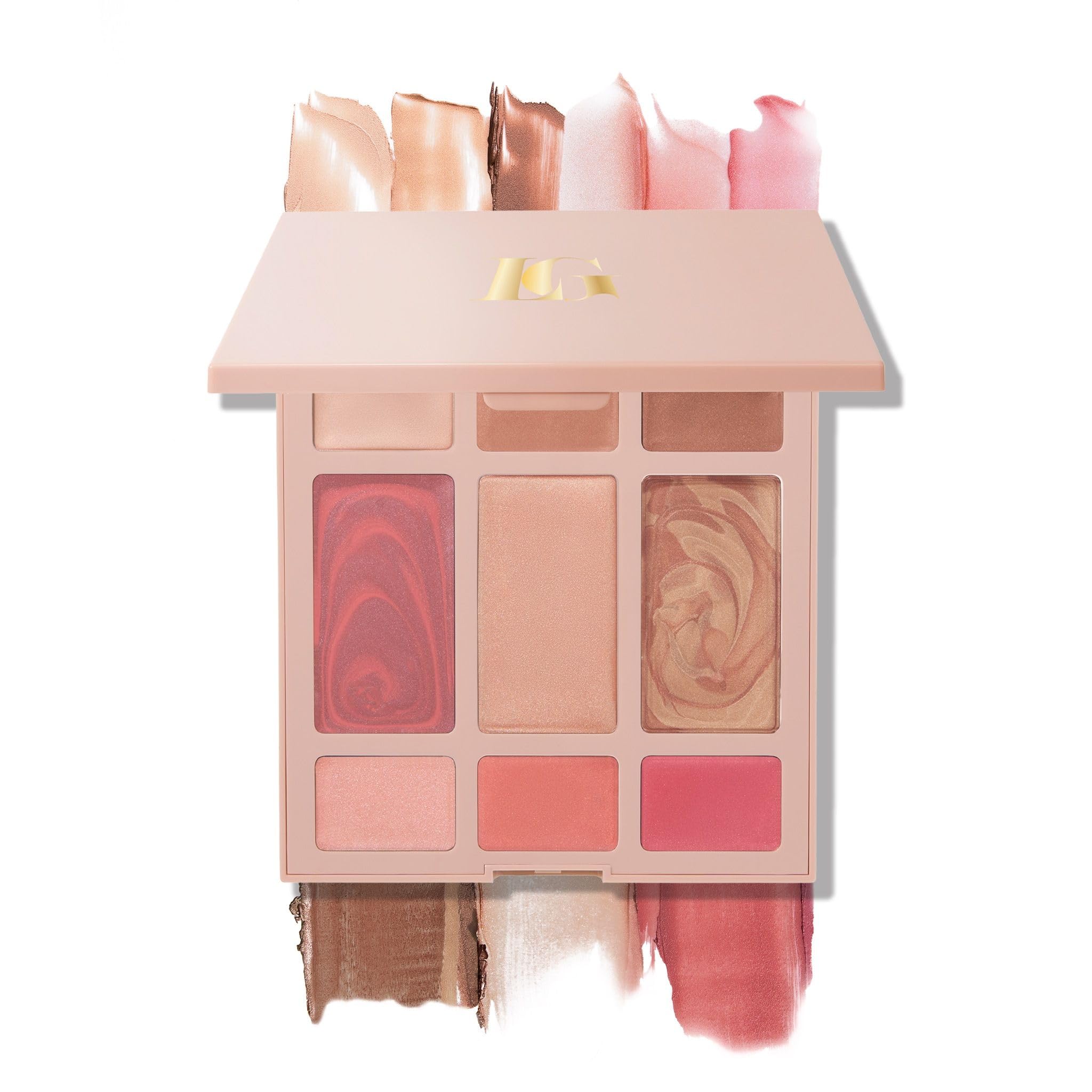 LAURA GELLER palette open showing all cream shades and easy multiuse benefit