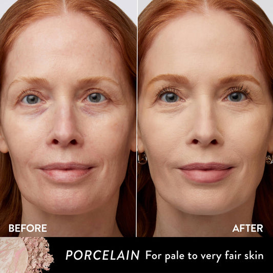 LAURA GELLER NEW YORK marbleized powder close-up showing silky blendability benefit