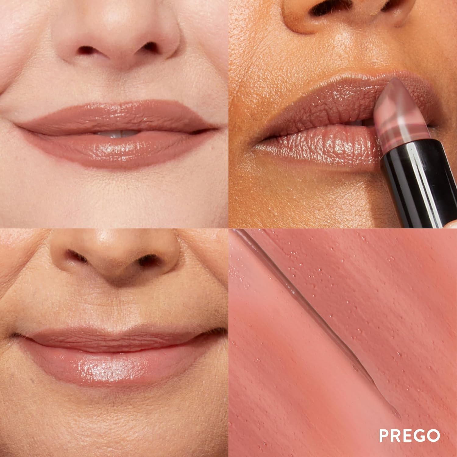 LAURA GELLER NEW YORK open tube angled view displaying creamy Prego lipstick for easy application