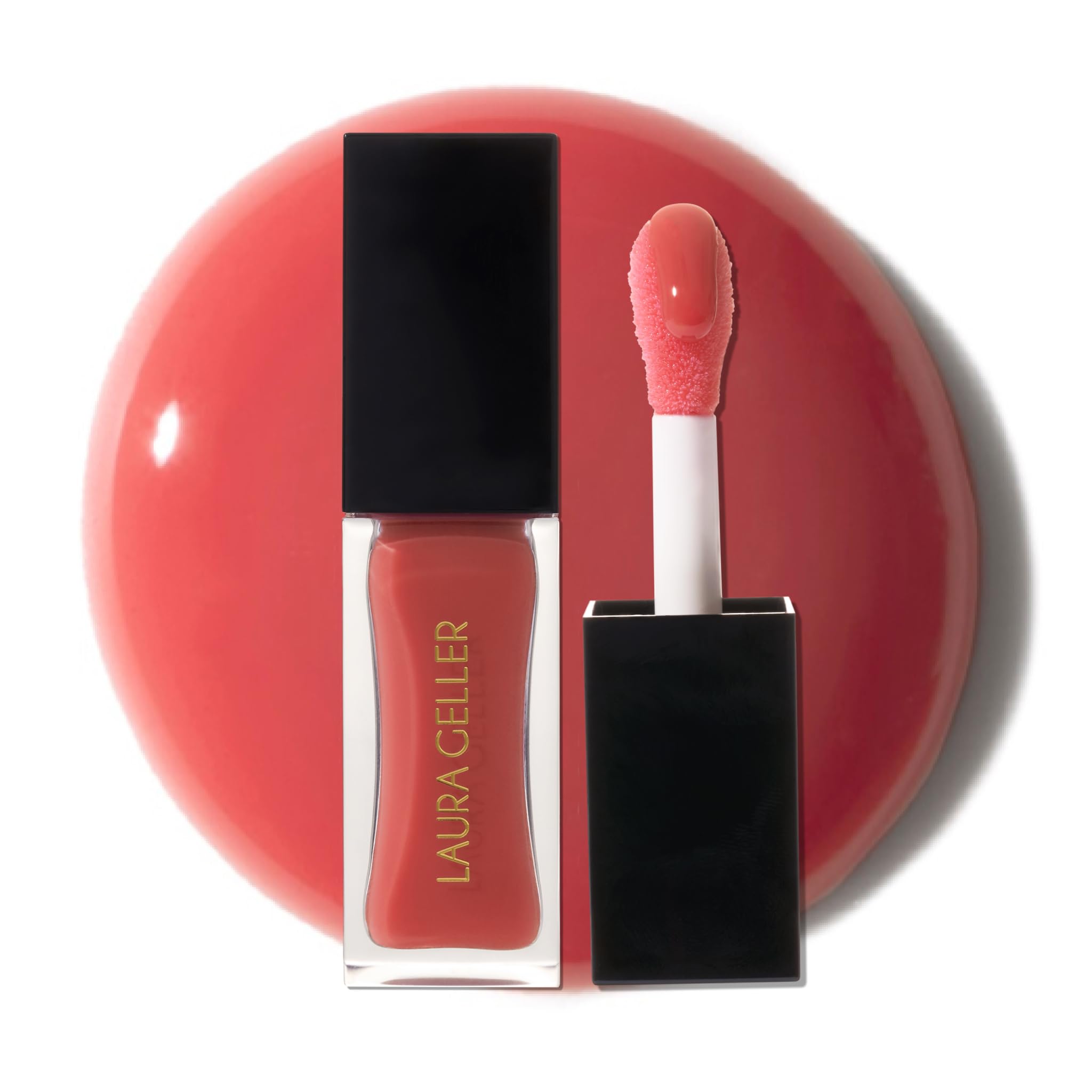 LAURA GELLER NEW YORK front packaging showing Rose Garden gloss benefits