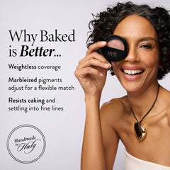LAURA GELLER compact in hand showing compact size and on-the-go use