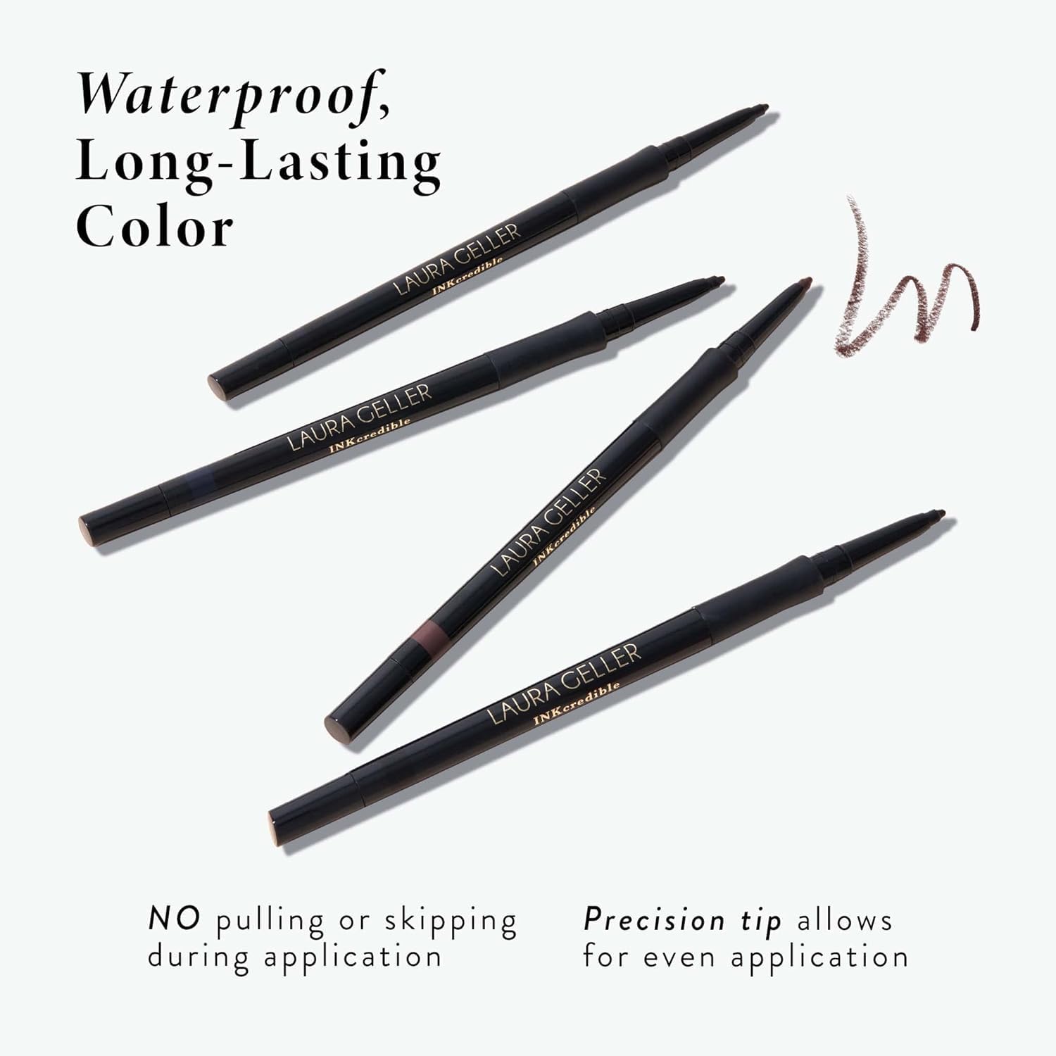 LAURA GELLER eyeliner applied on upper lid for defined, long-wearing look