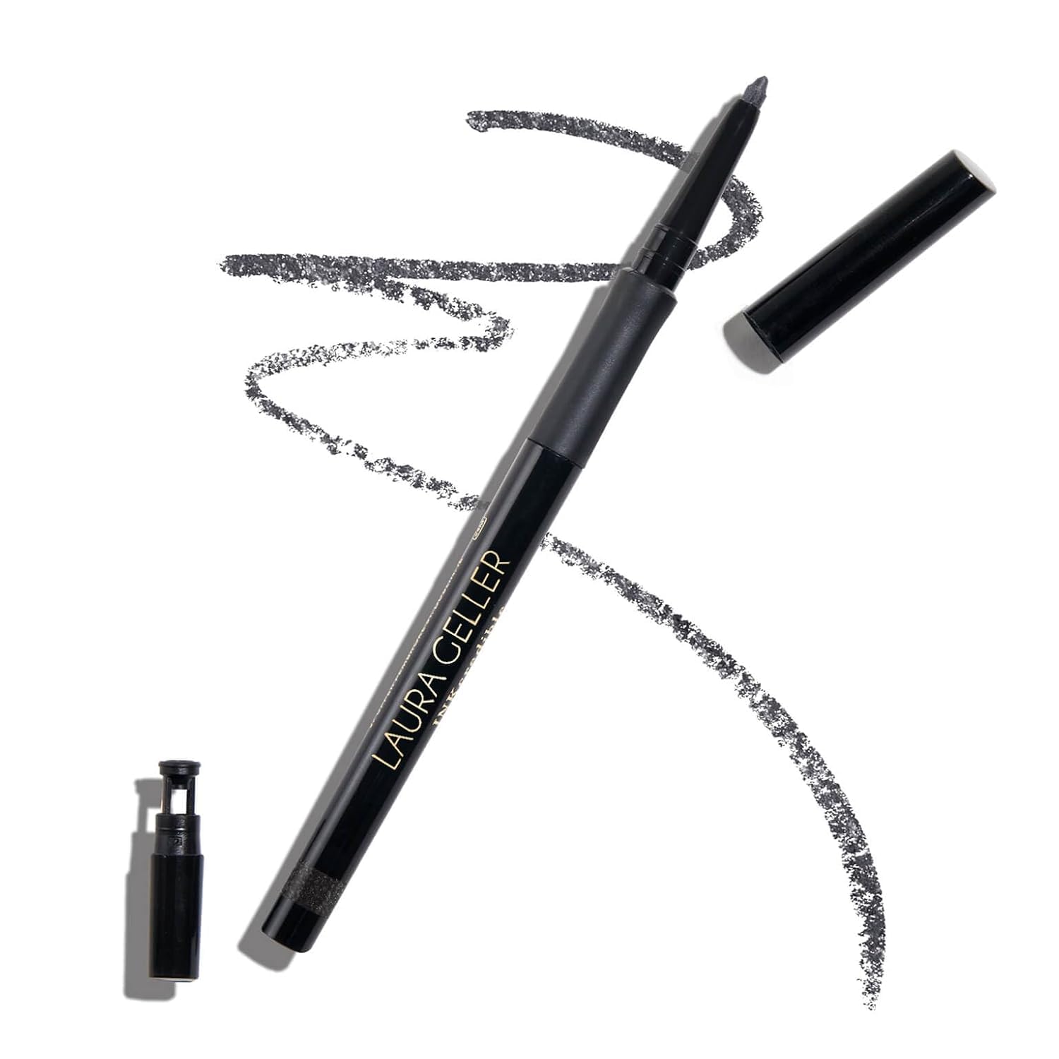 LAURA GELLER front view of Smoky Night pencil showing sleek design and easy grip
