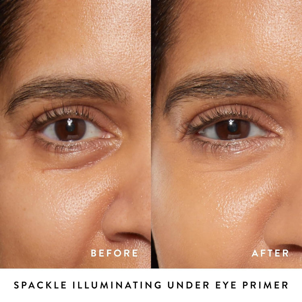 LAURA GELLER Spackle before and after under-eye comparison showing reduced creasing and brighter appearance