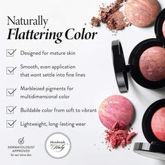 LAURA GELLER NEW YORK close-up of marbleized baked texture revealing blended pigments
