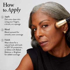 LAURA GELLER foundation tube beside skincare emphasizing multitasking