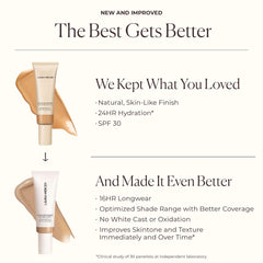 Laura Mercier applied with fingers demonstrating easy, buildable coverage