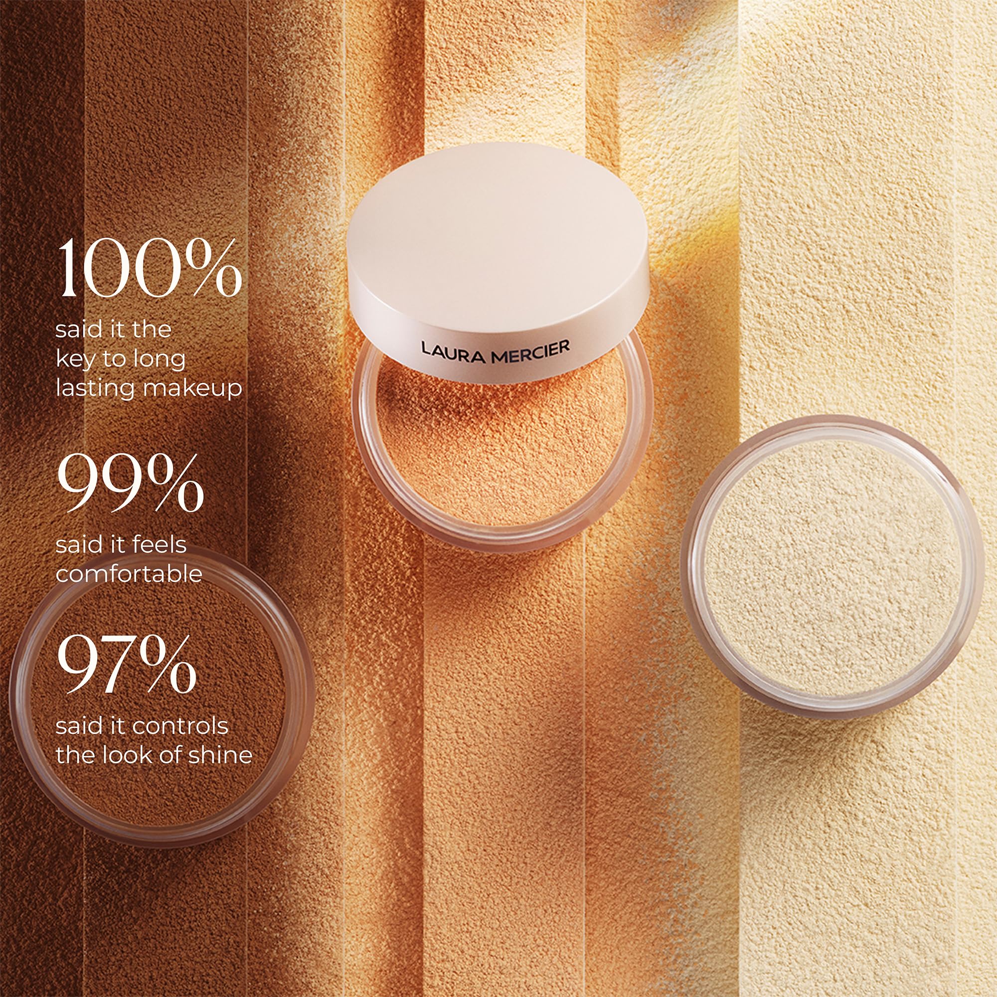 Laura Mercier application with brush demonstrating seamless blending benefit