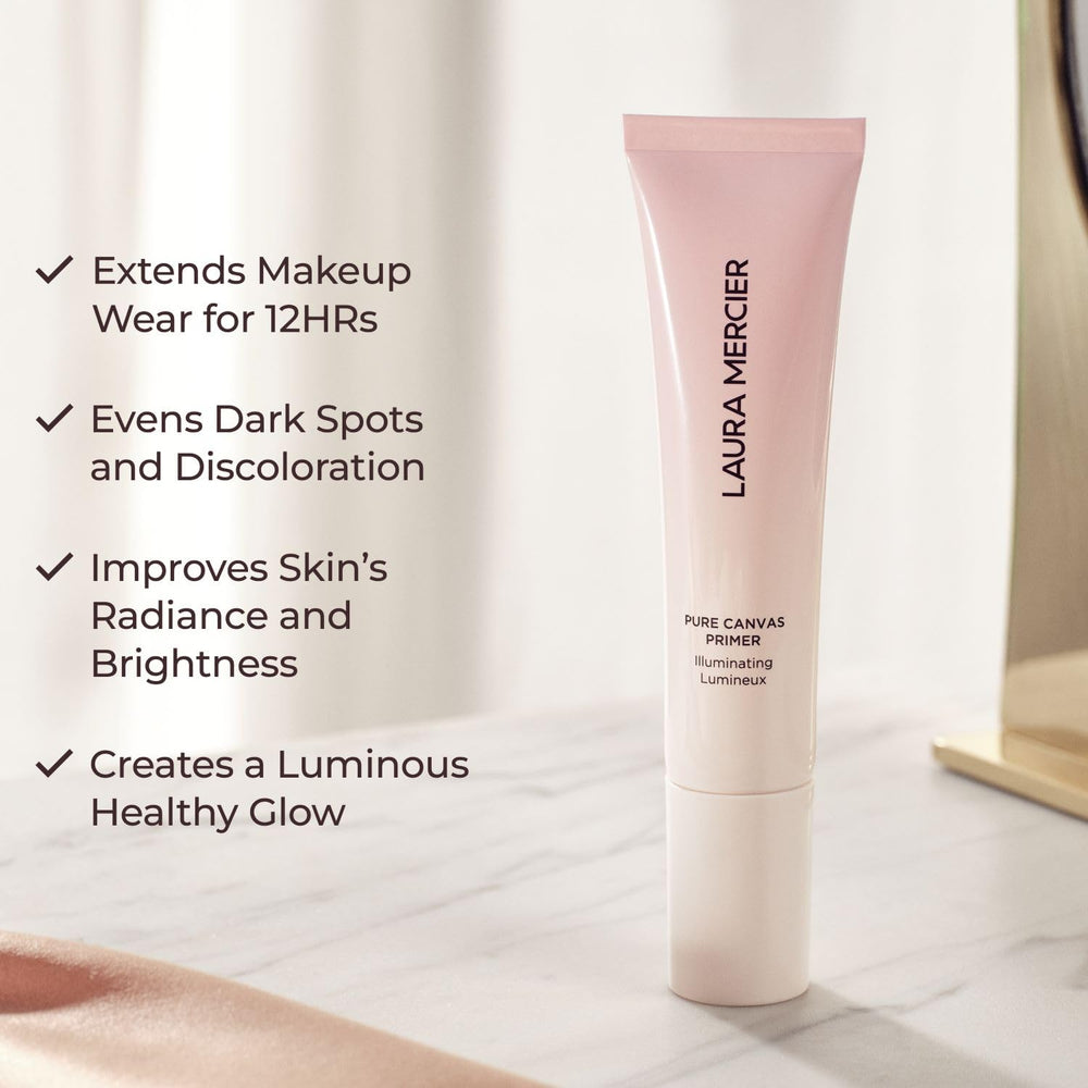 Laura Mercier before and after swatch, evens discoloration and spot visibility