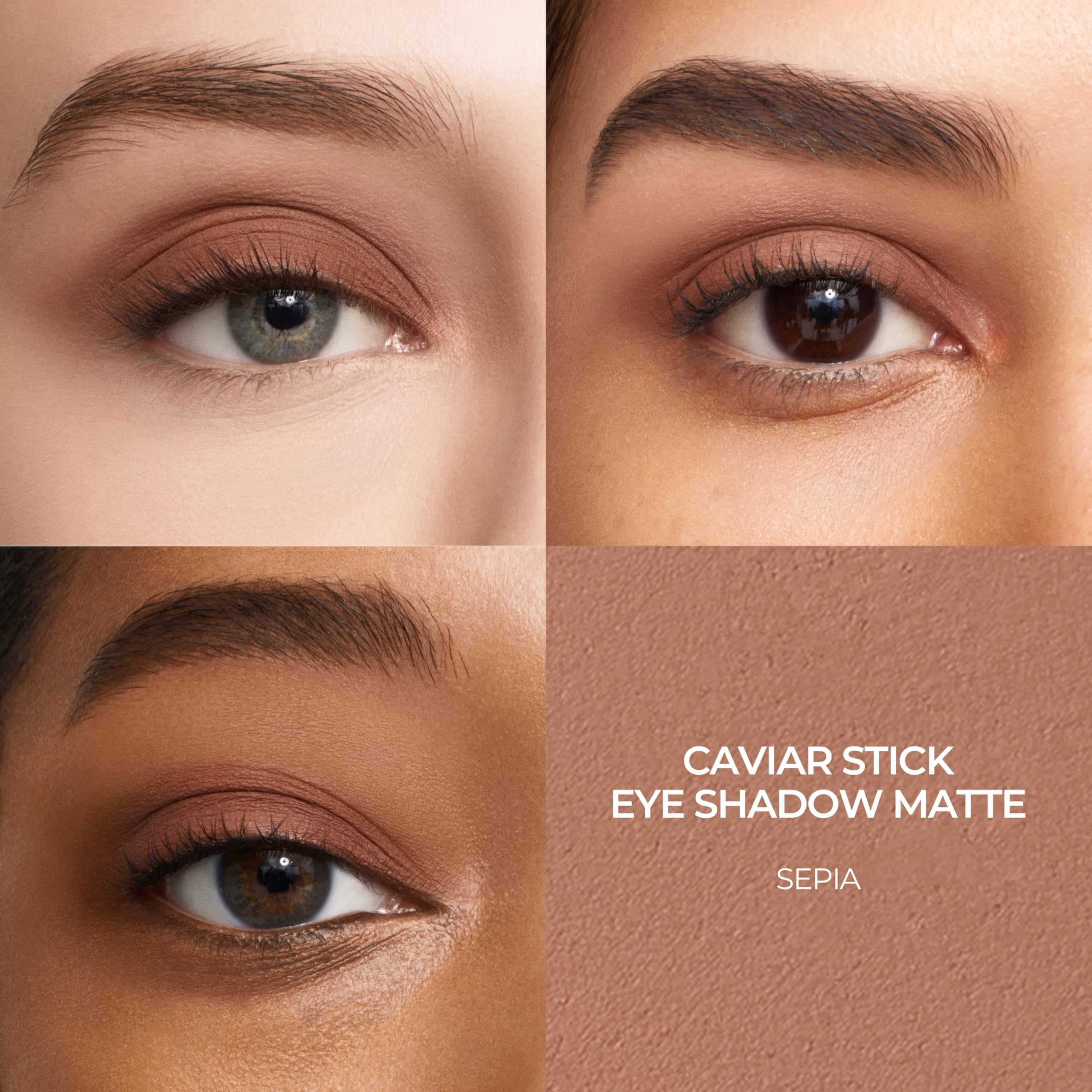 Laura Mercier sepia stick with cap removed showing creamy tip for easy application