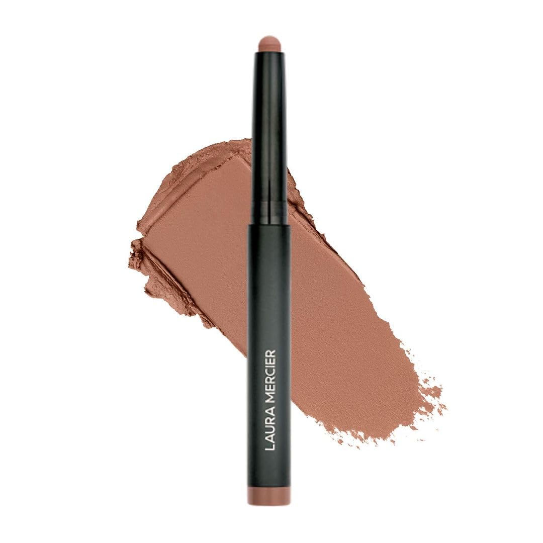 Laura Mercier front packaging showing stick shadow and sepia shade benefit long wear