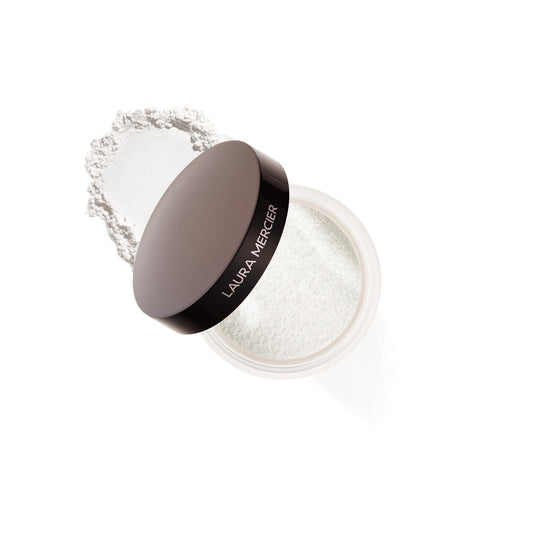 Laura Mercier compact front view showing sleek packaging and product name