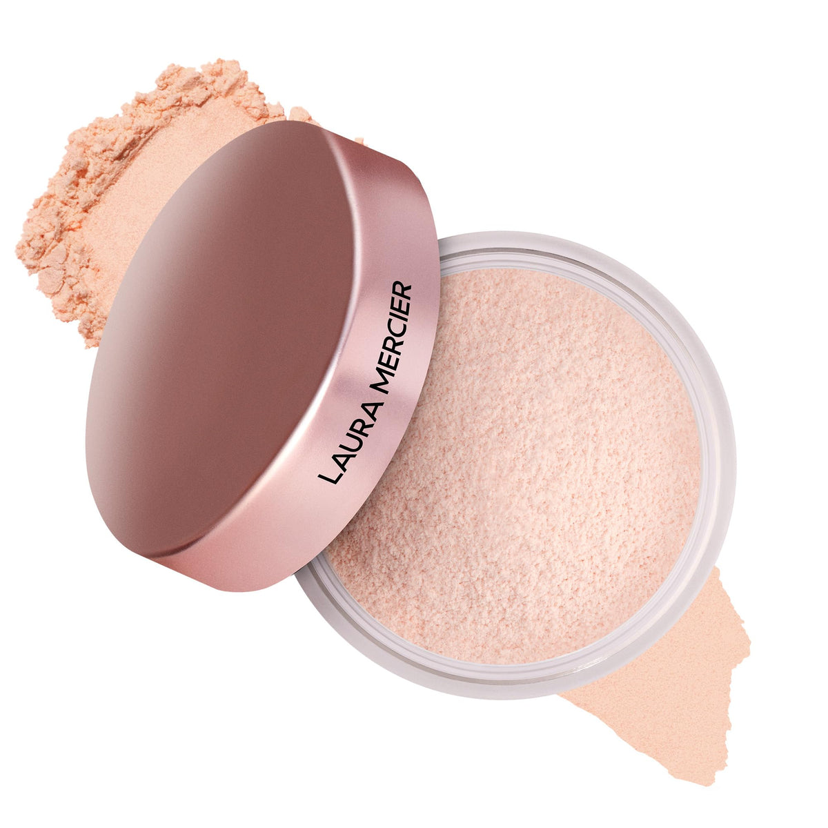 Laura Mercier front jar Ultra-Blur powder shows sleek packaging and usability benefit