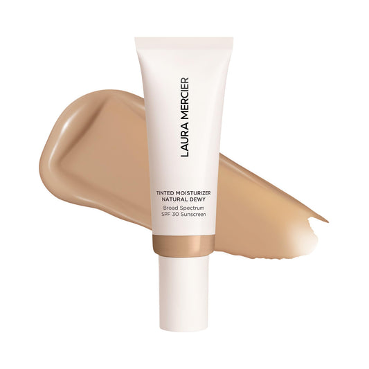 Laura Mercier front packaging shows sleek tube and shade name for easy selection