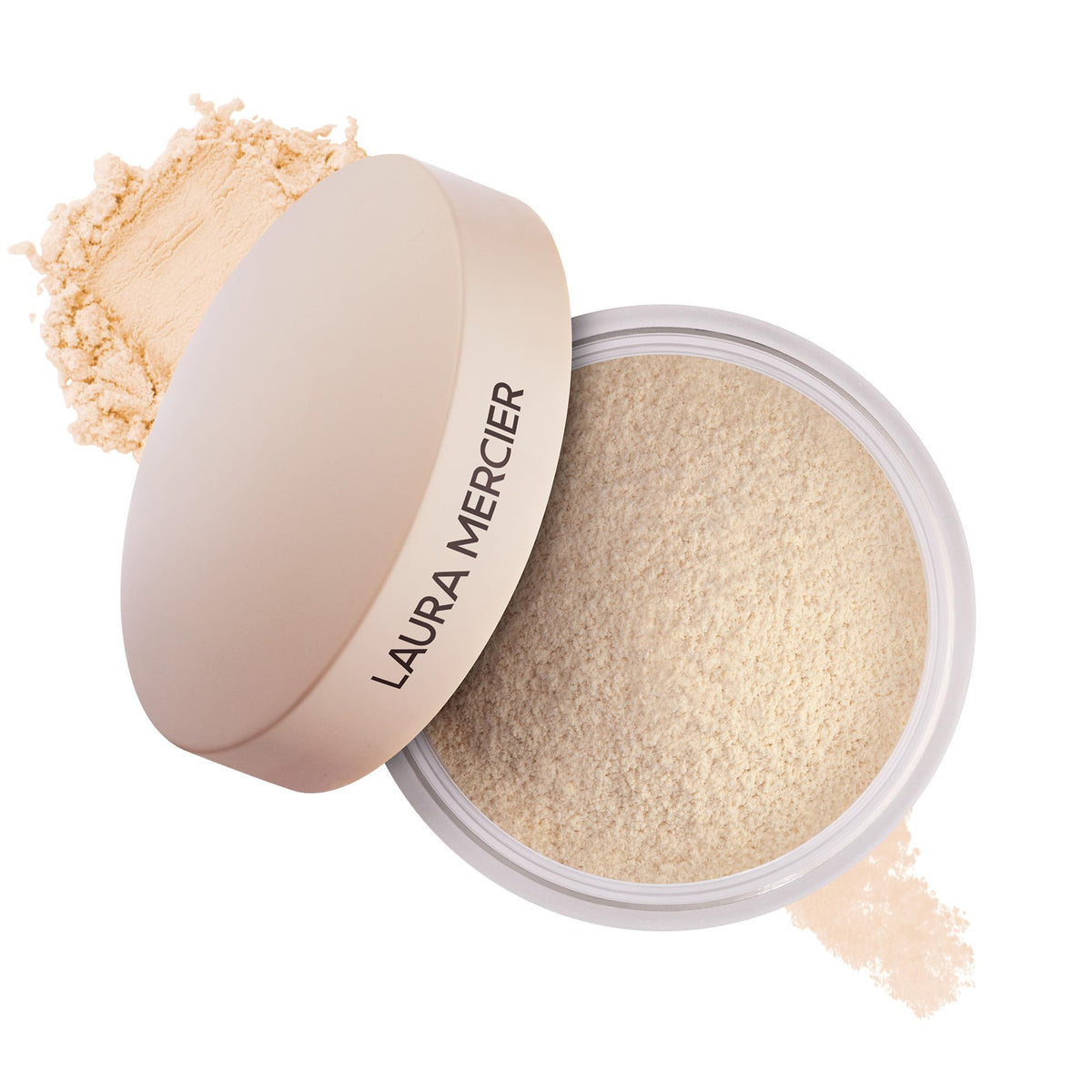 Laura Mercier front jar packaging showing translucent powder benefit