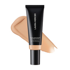 Laura Mercier front packaging showing compact product and SPF protection benefit