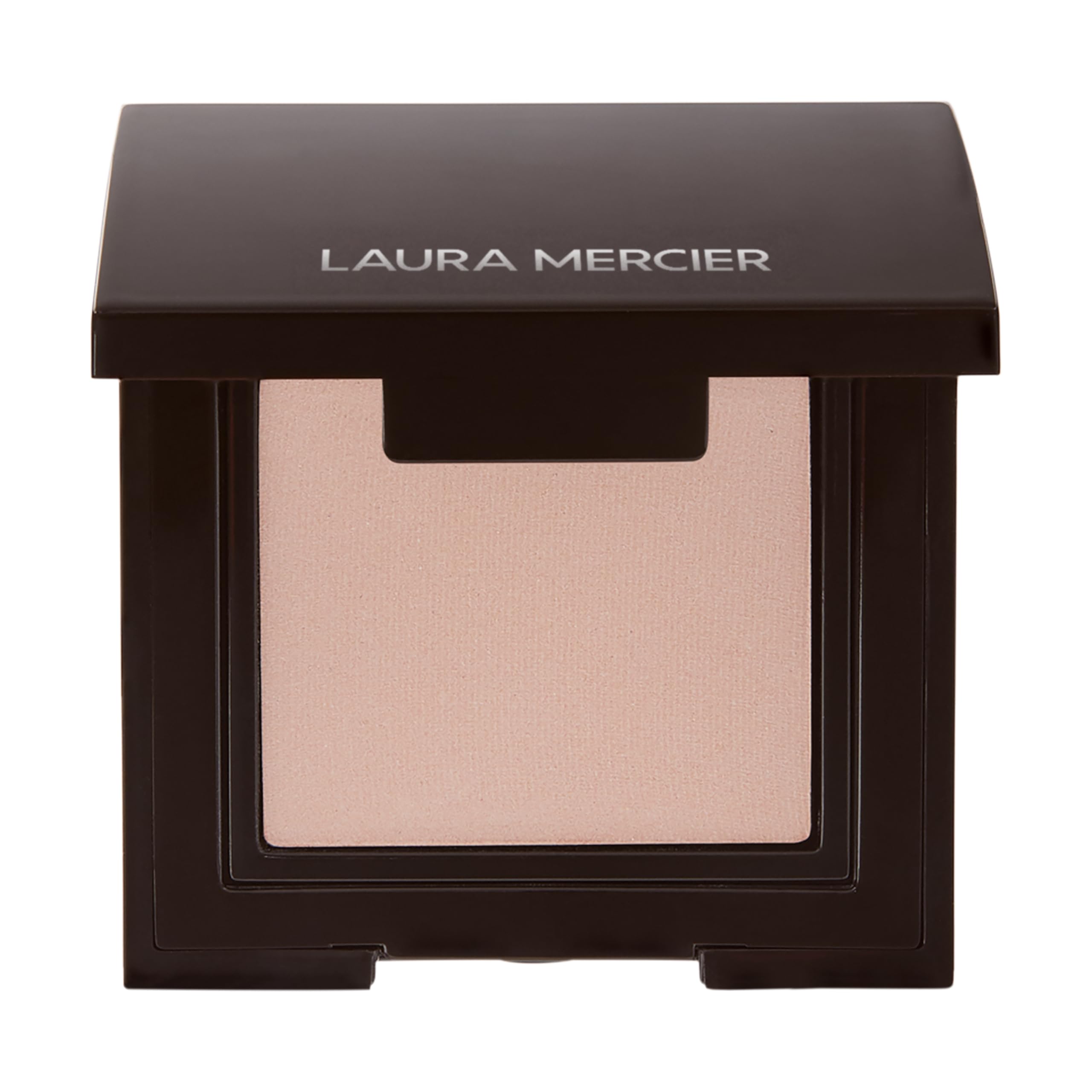laura mercier front puck and label showing shade and finish benefit on-the-go convenience