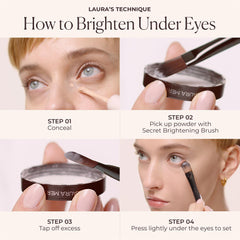 Laura Mercier product lid and label detail indicating shade and user-friendly packaging