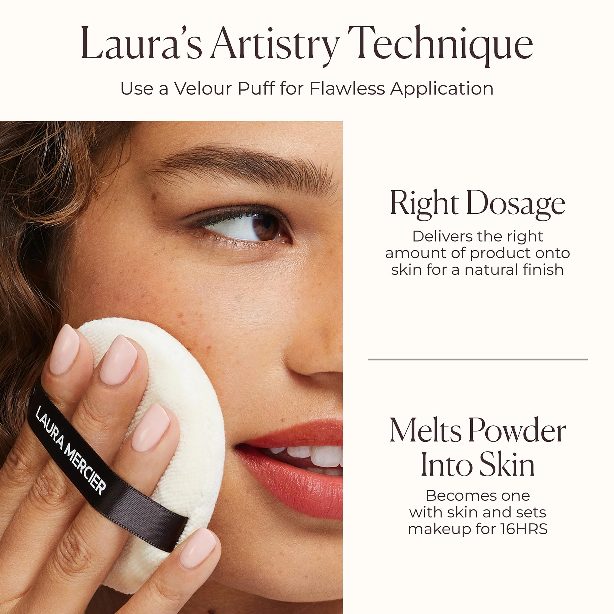 Laura Mercier lifestyle scene in bag for on-the-go touch-up benefit