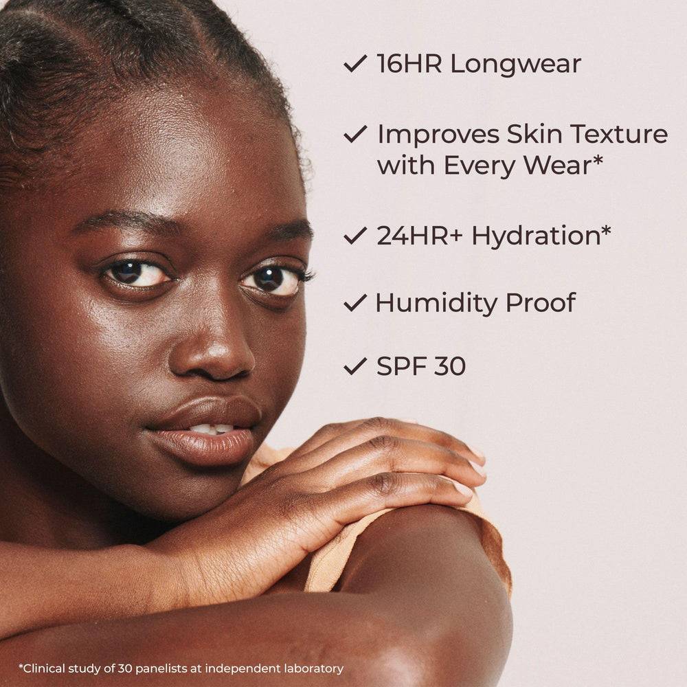 Laura Mercier close-up label focused on ingredients and skincare benefits