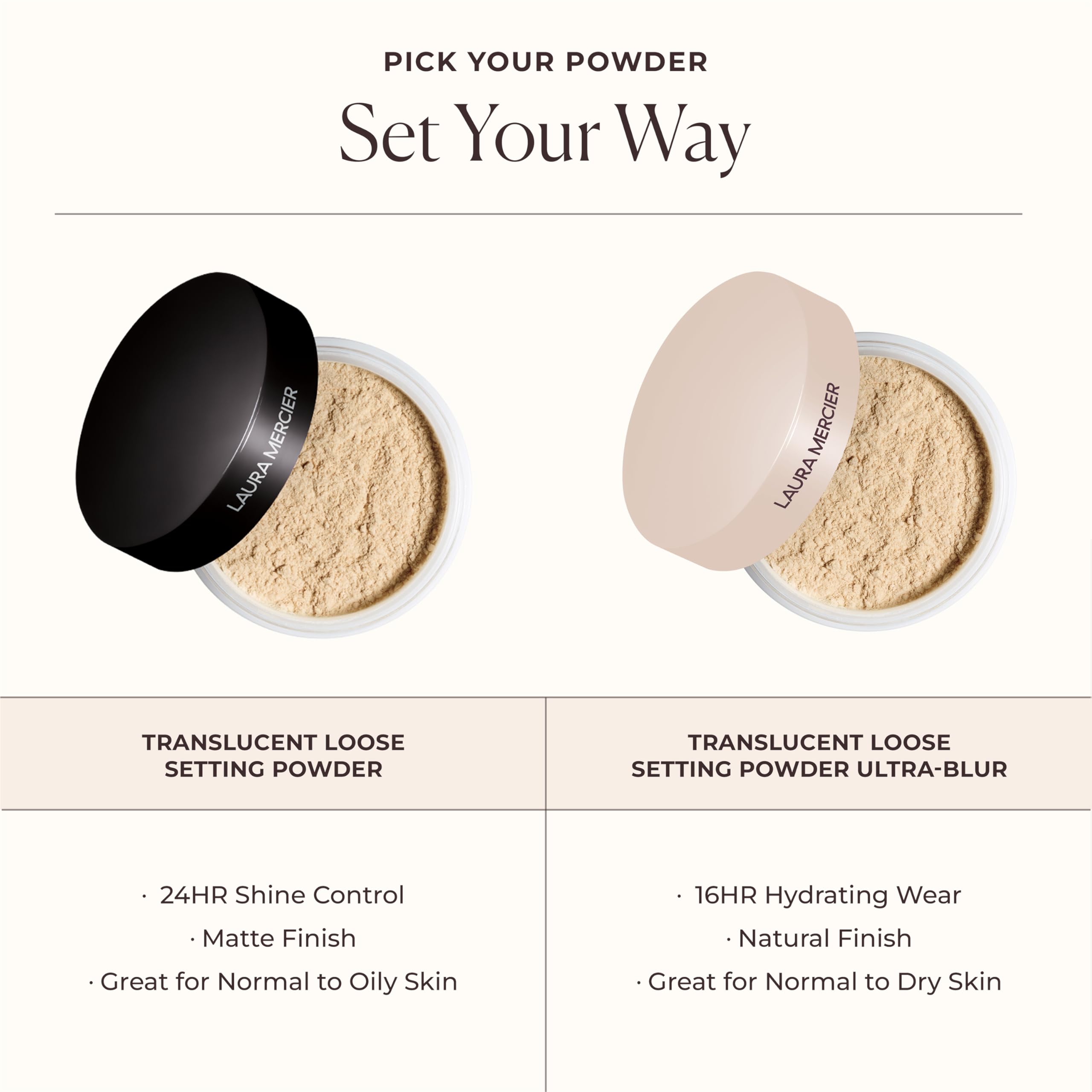 Laura Mercier powder on camera showing no flashback benefit