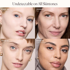 Laura Mercier packaging and label close-up showing shade 02 Light information