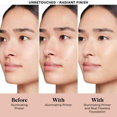 Laura Mercier primer spread on skin, instantly brightens and blurs imperfections