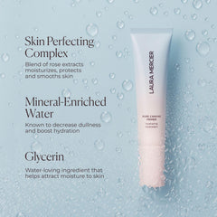 Laura Mercier split-face before and after for visible smoothing benefit