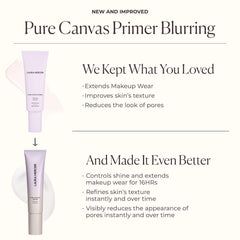 Laura Mercier primer on bathroom vanity conveying everyday use benefit