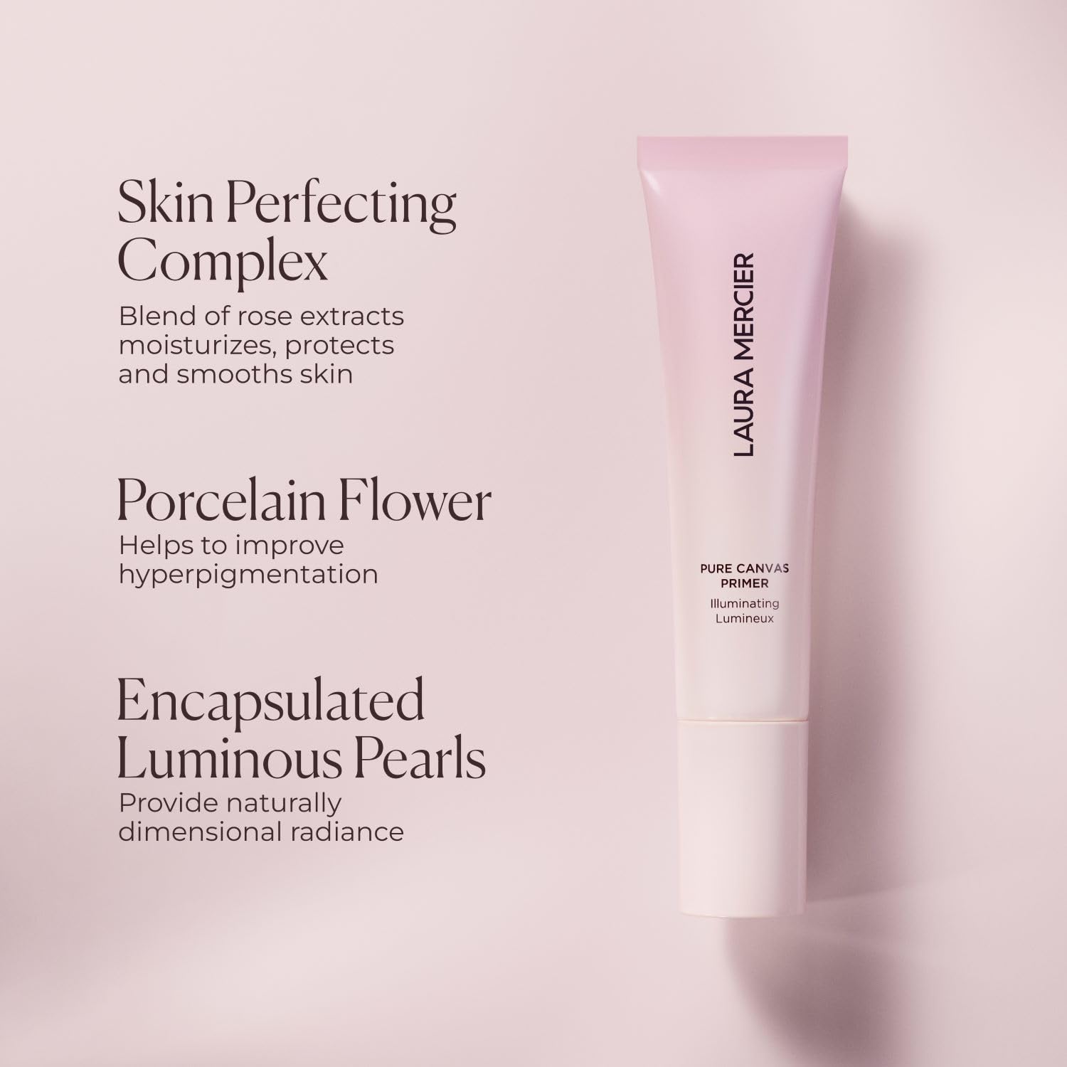 Laura Mercier rose extract ingredient image, hydrates and helps skin smoothness
