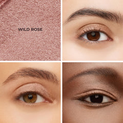 Laura Mercier Rose Meringue swatch on skin highlighting limited-edition shimmer