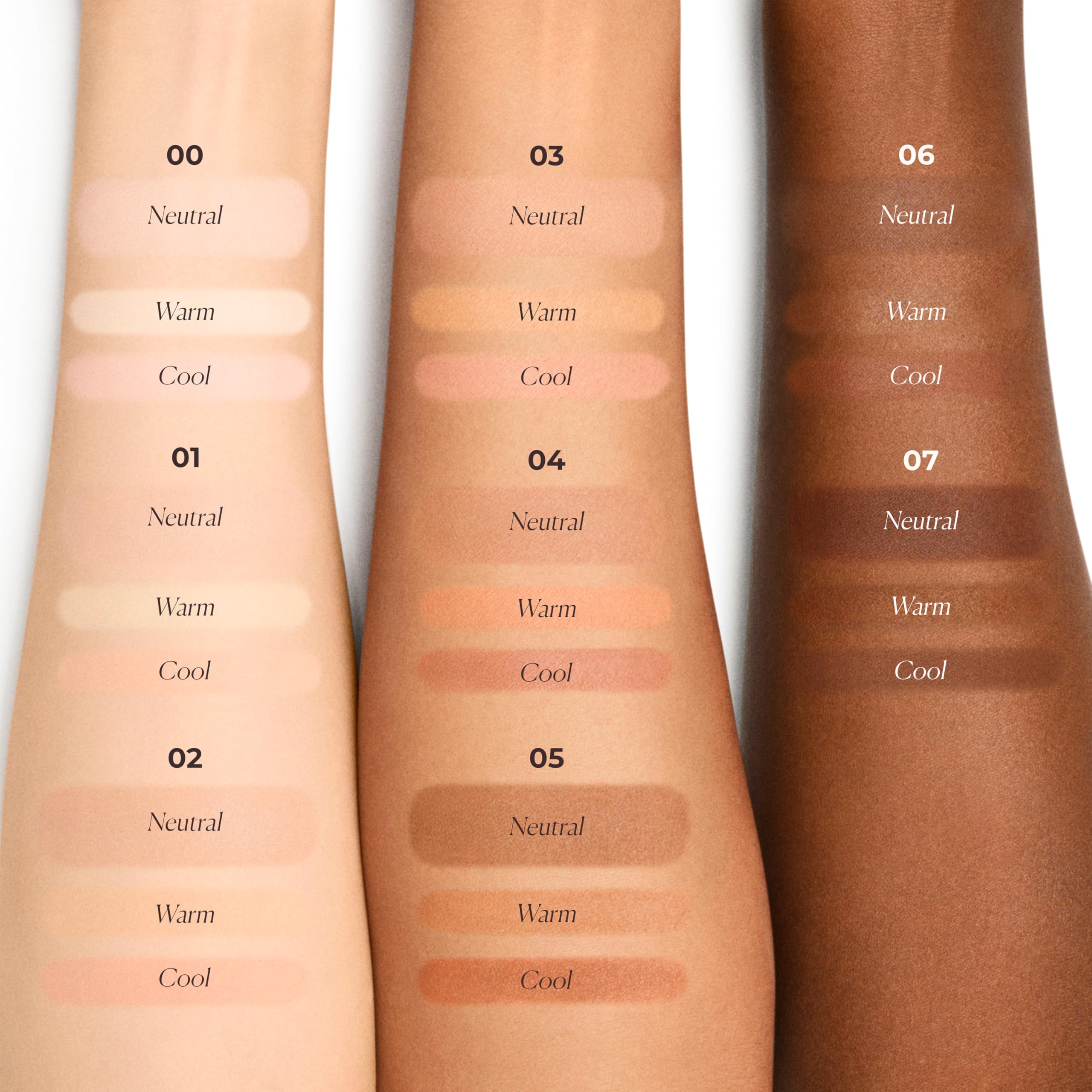 Laura Mercier swatched on forearm showing customizable shade blending benefit
