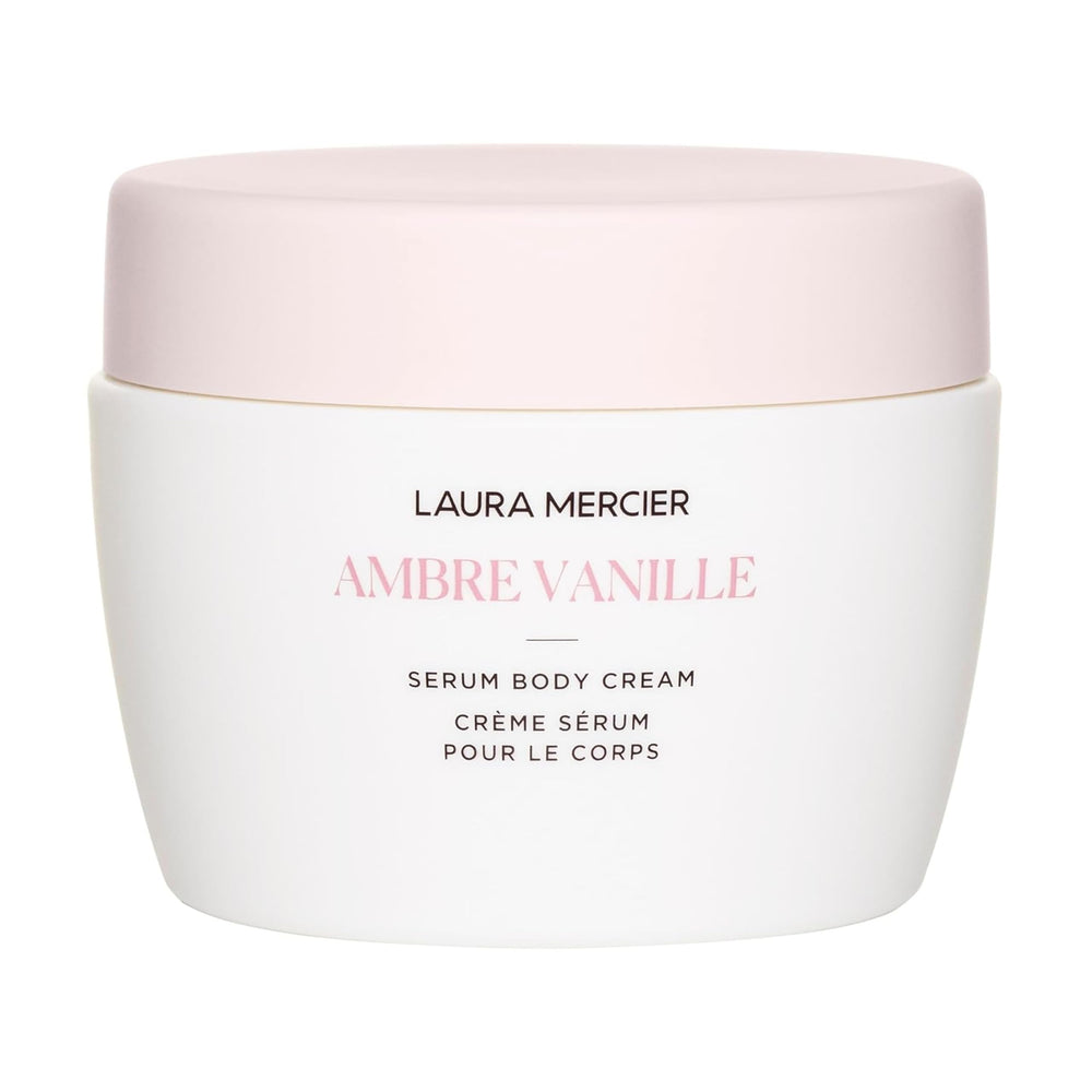 Laura Mercier jar front view showing label and elegant packaging benefit: premium presentation