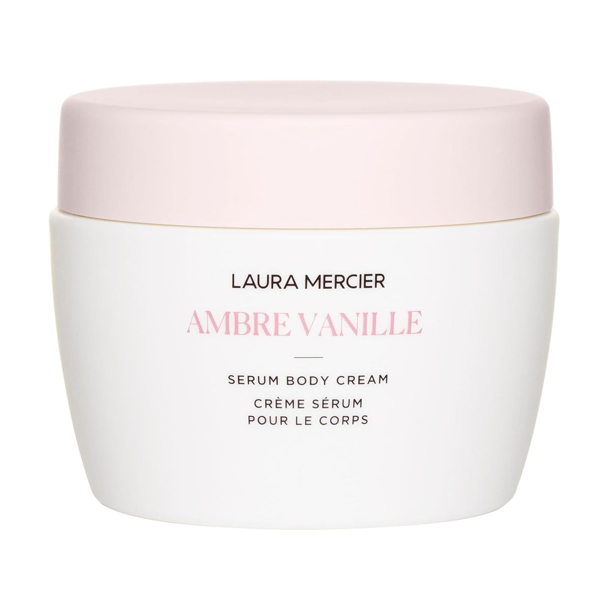 Laura Mercier jar front view showing label and elegant packaging benefit: premium presentation