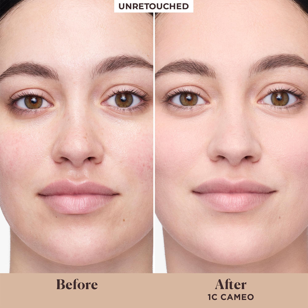 Laura Mercier texture close-up of product swiped, demonstrates blendable lightweight feel