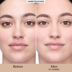 Laura Mercier texture close-up of product swiped, demonstrates blendable lightweight feel