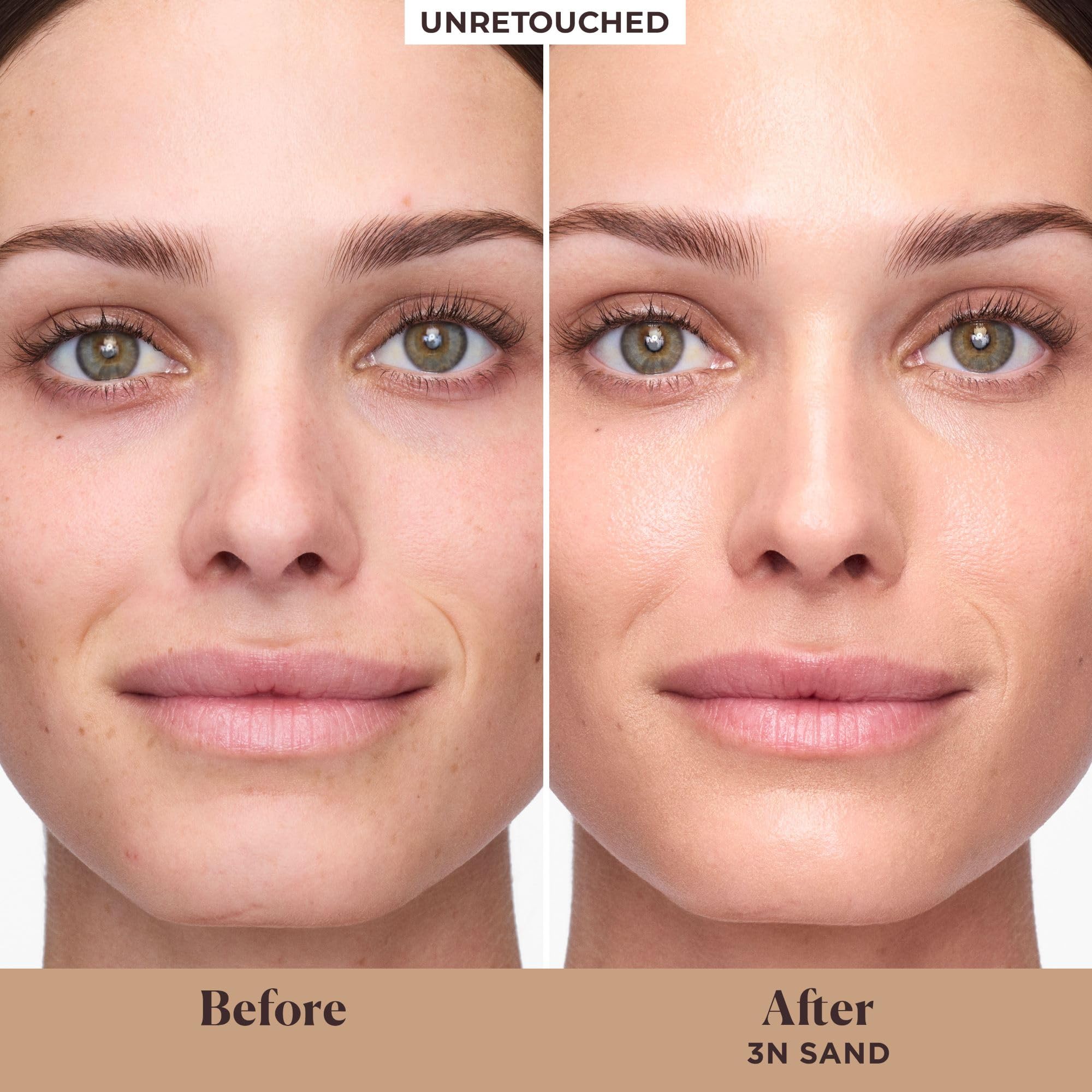 Laura Mercier cream texture close-up revealing dewy, lightweight finish