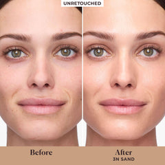 Laura Mercier cream texture close-up revealing dewy, lightweight finish