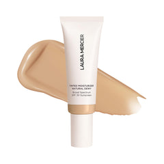 Laura Mercier front packaging showing maple shade and SPF benefit