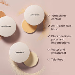 laura mercier swiped on skin demonstrating matte control and natural finish