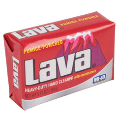 Close-up of Lava pumice soap texture revealing exfoliating particles and cleaning power