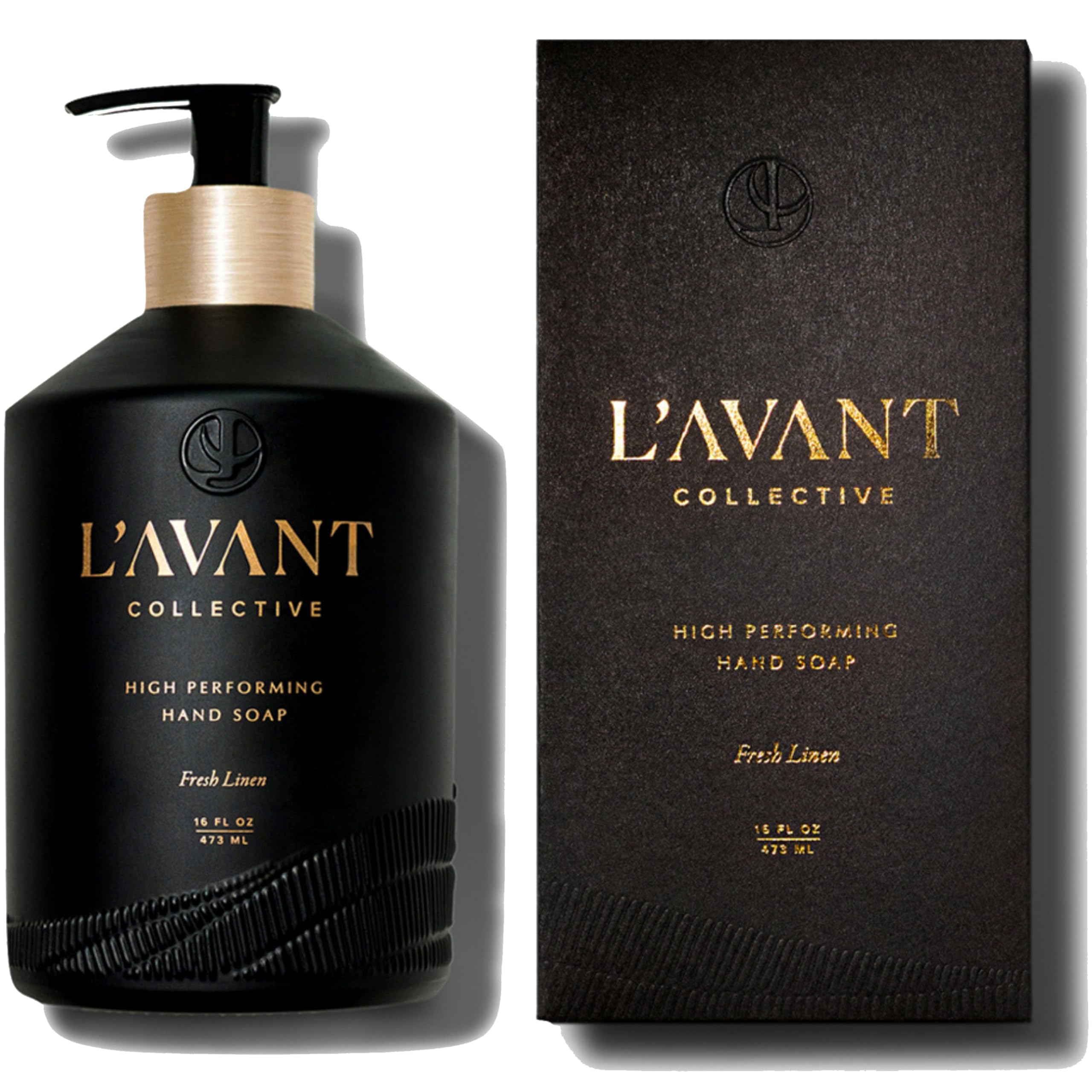 L'AVANT Collective front bottle view showing elegant glass and scent